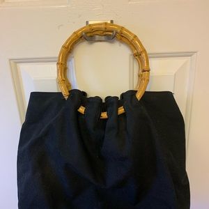 Purse with bamboo handles